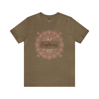 T-Shirt Heather Olive / S Sagittarius Mandala Archer T-Shirt: Aim High with Artistic Precision