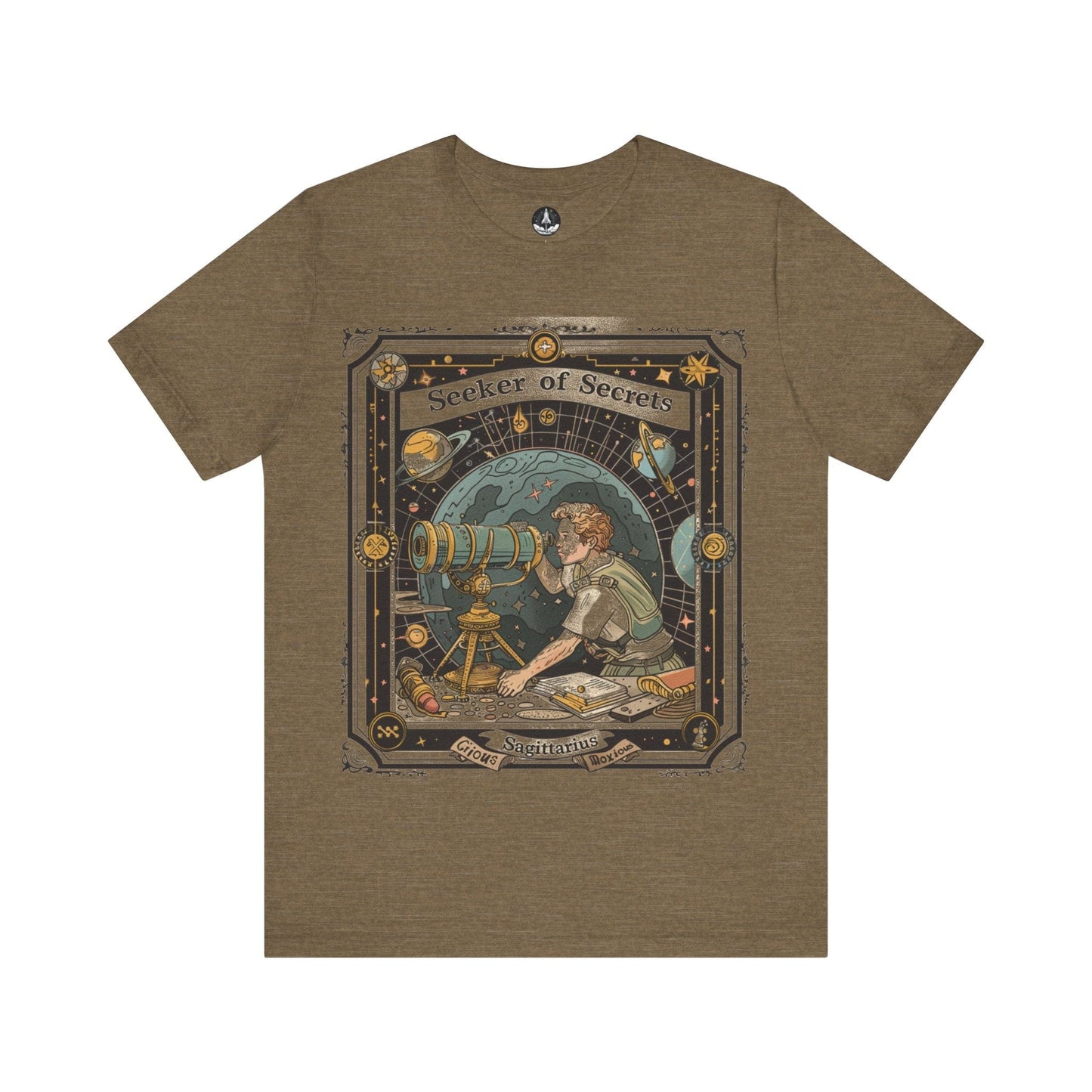 T-Shirt Heather Olive / S Seeker of Secrets Sagittarius TShirt