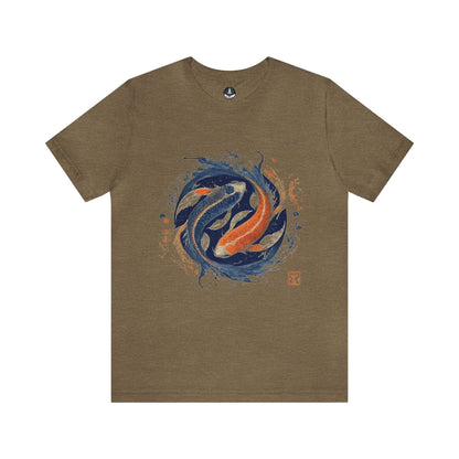 T-Shirt Heather Olive / S Traditional Koi Pisces T-Shirt