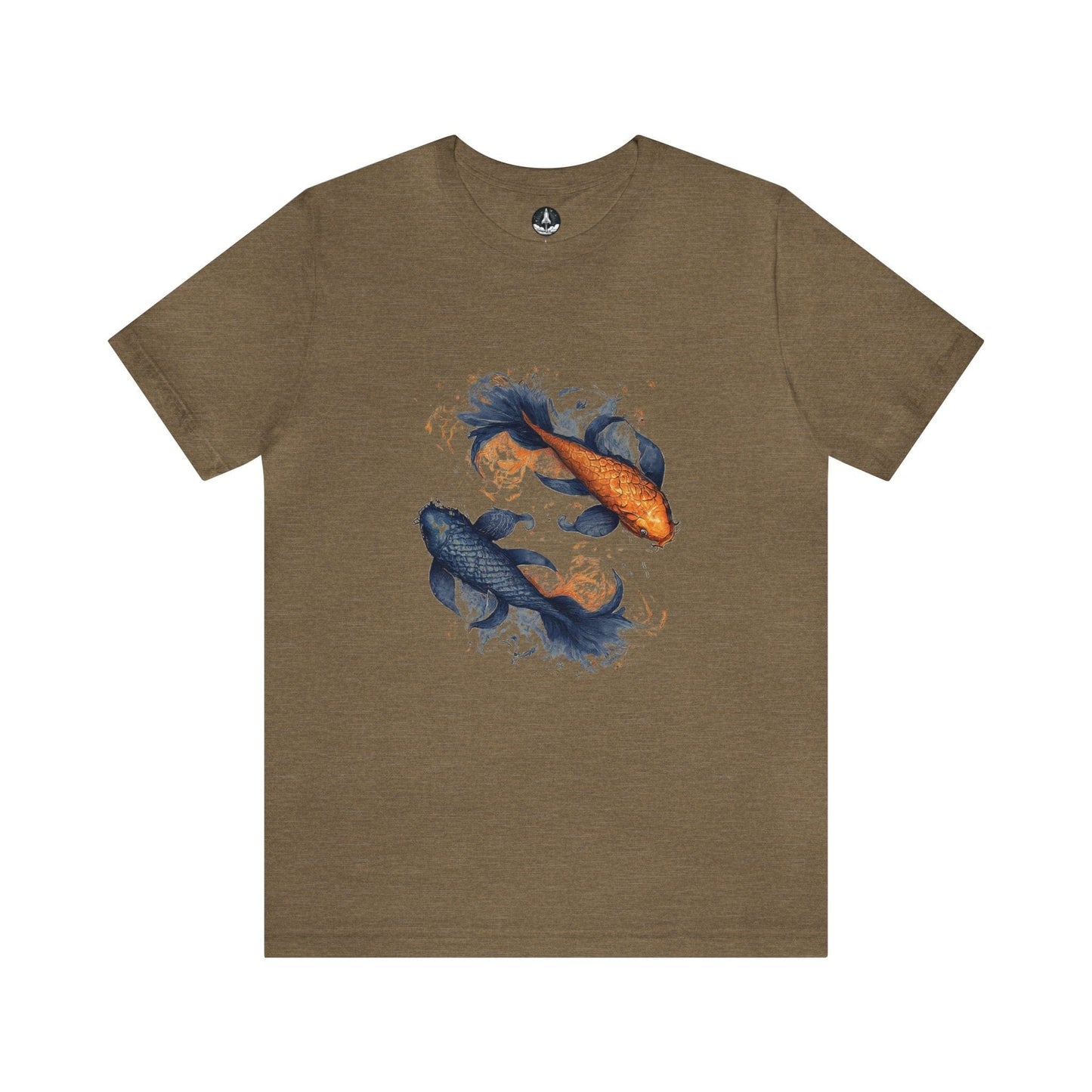 T-Shirt Heather Olive / S Traditional Pisces Koi T-Shirt
