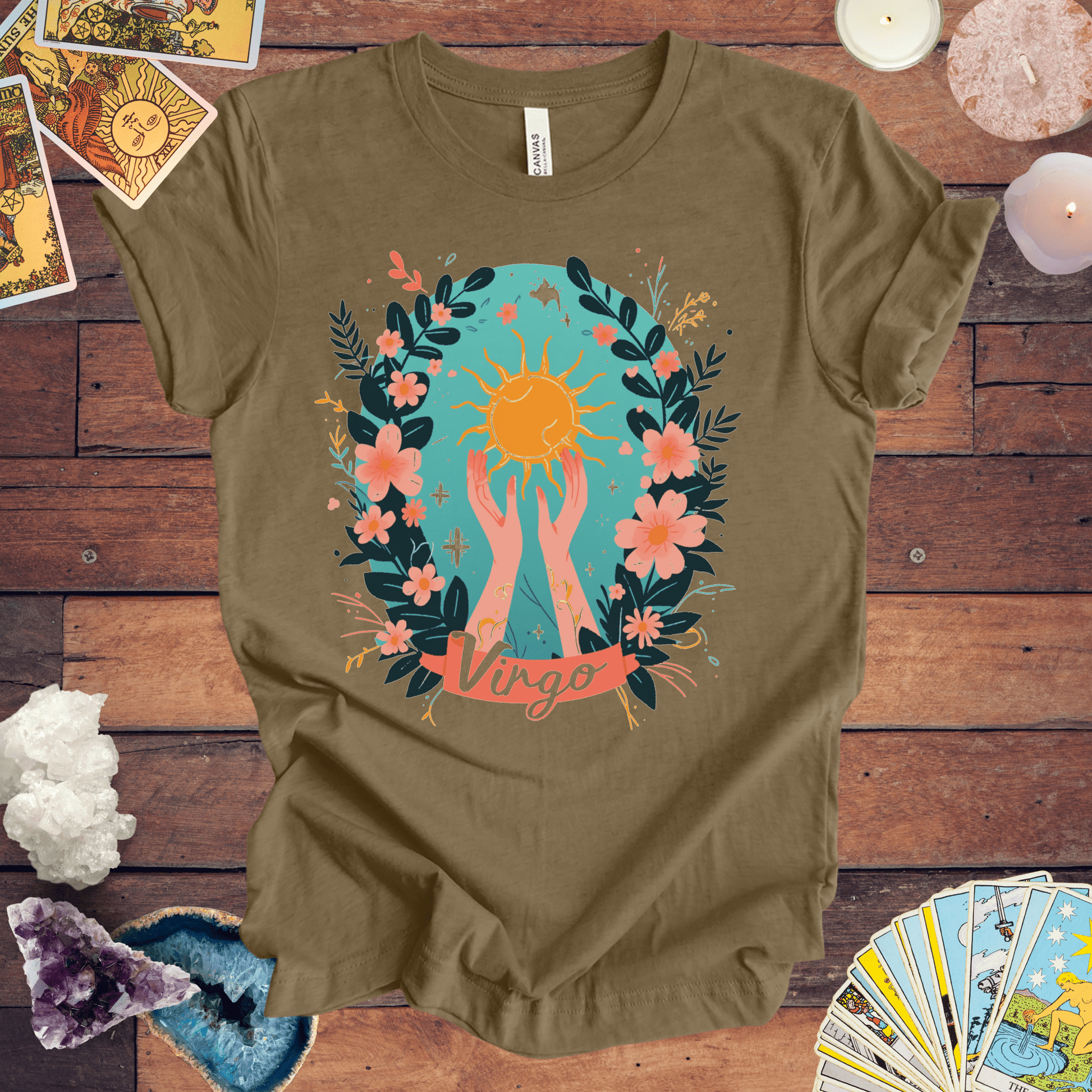 T-Shirt Heather Olive / S Virgo Vitality TShirt: Radiant Caregiver