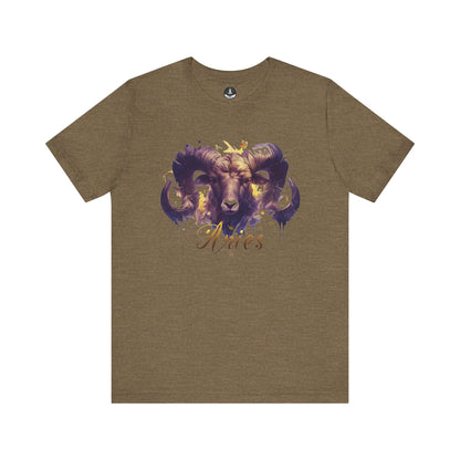T-Shirt Heather Olive / S Vivid Aries Spirit TShirt - Wear the Zodiac Artistry