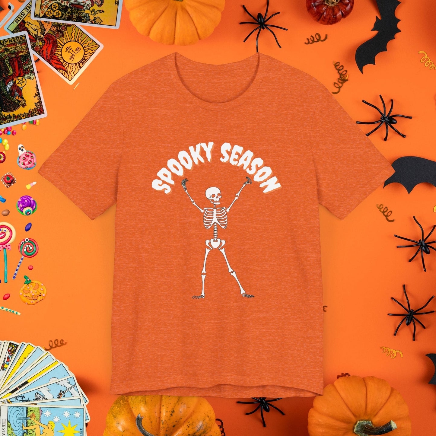 T-Shirt Heather Orange / XS Skeleton Dance Halloween T-Shirt - Halloween Limited Edition