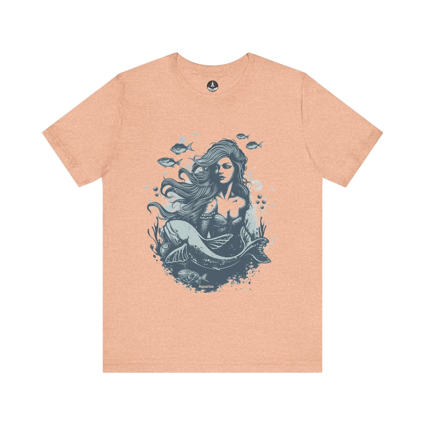 T-Shirt Heather Peach / S Aquarius Siren T-Shirt: Enchanting Depths for the Visionary Spirit