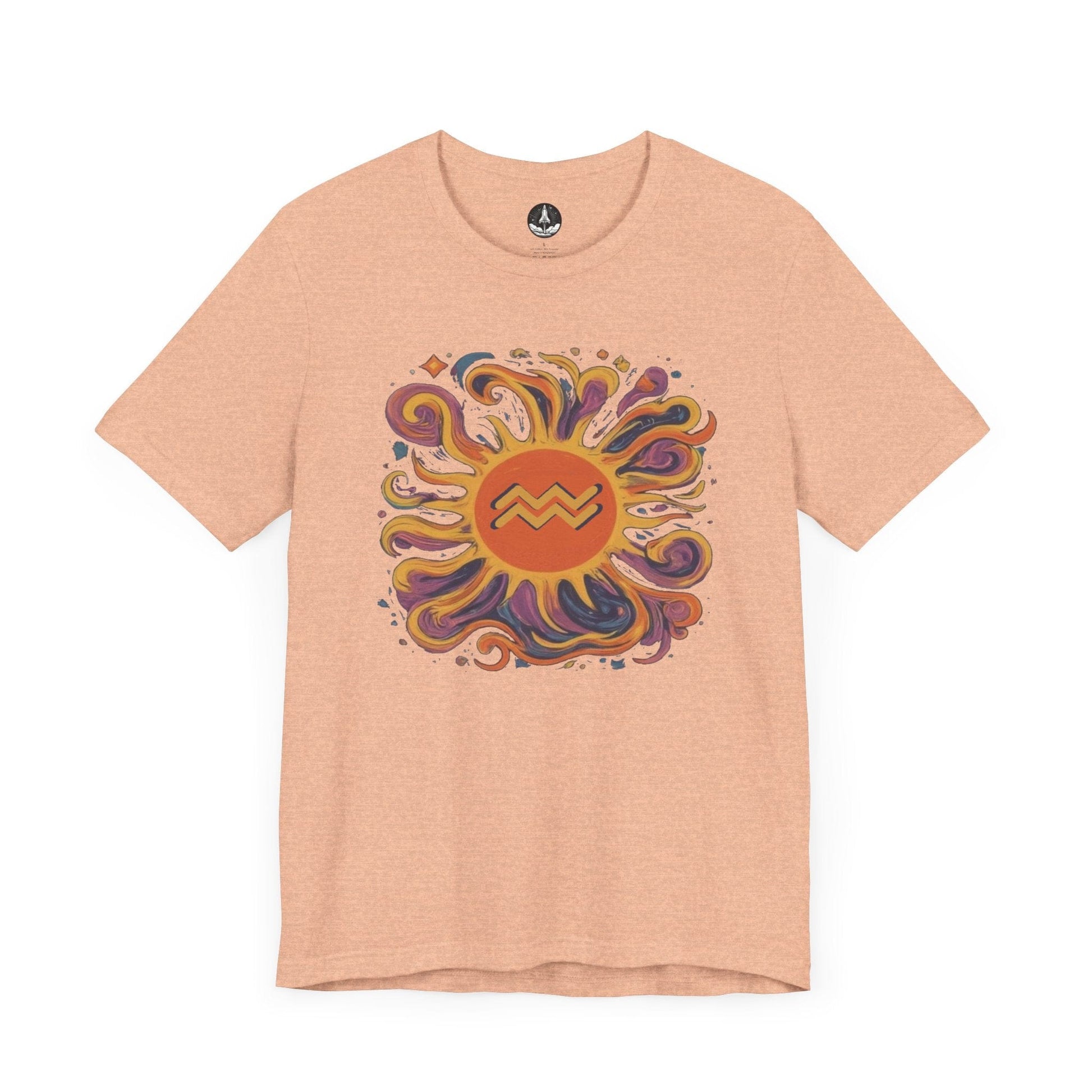 T-Shirt Heather Peach / S Aquarius Solar Flair T-Shirt: Shine in Zodiac Fashion