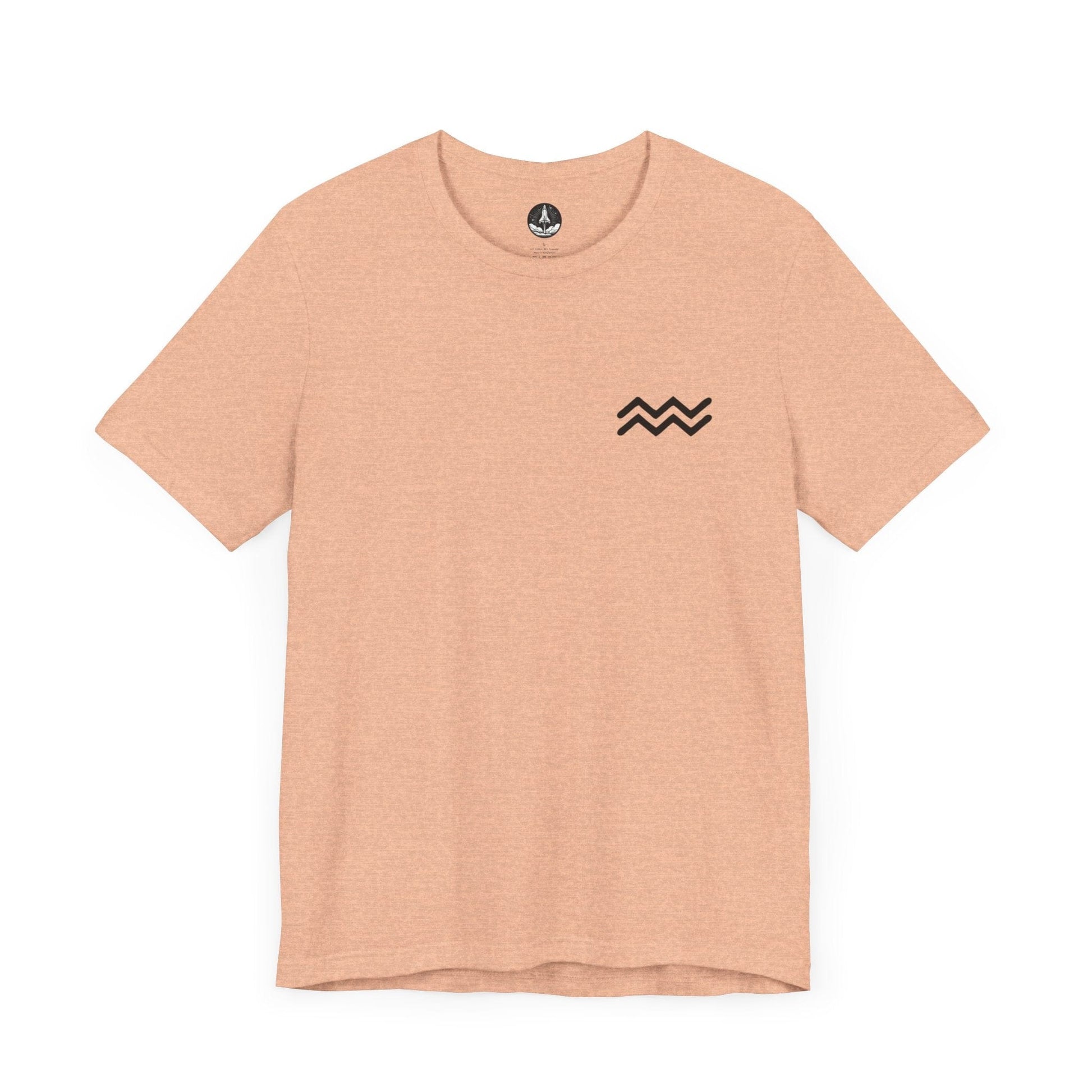 T-Shirt Heather Peach / S Aquarius Zodiac T-Shirt: Embrace Your Inner Visionary | Unisex & Cotton