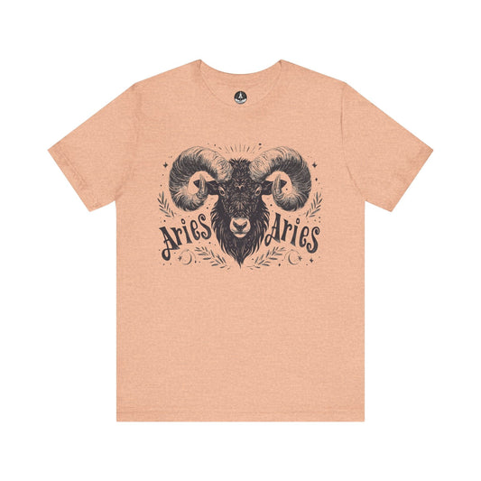 T-Shirt Heather Peach / S Aries Astrology Unisex TShirt: An Ode to the Maverick