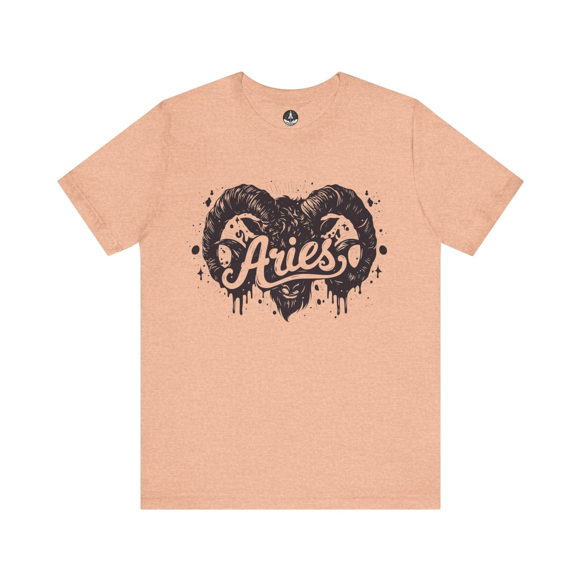 T-Shirt Heather Peach / S Aries Bold Ram Tee - Unleash Your Zodiac Power