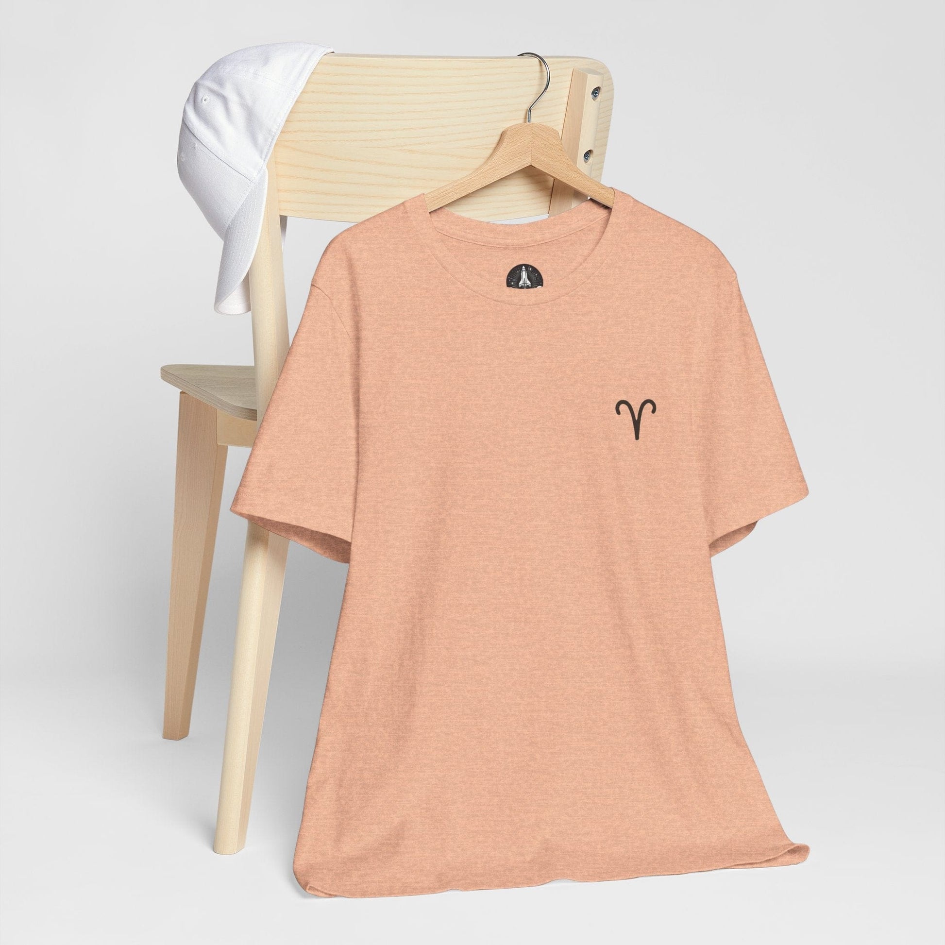 T-Shirt Heather Peach / S Aries Minimalist Icon TShirt: Bold Simplicity for the Trailblazer