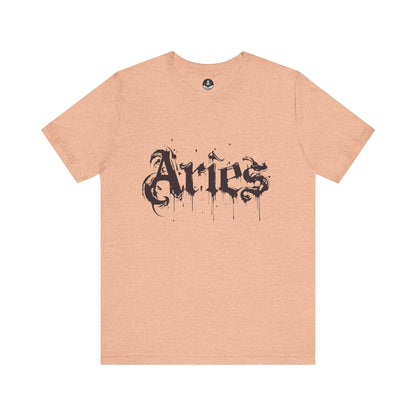 T-Shirt Heather Peach / S Astro Splash Aries TShirt - Zodiac Meets Street Art