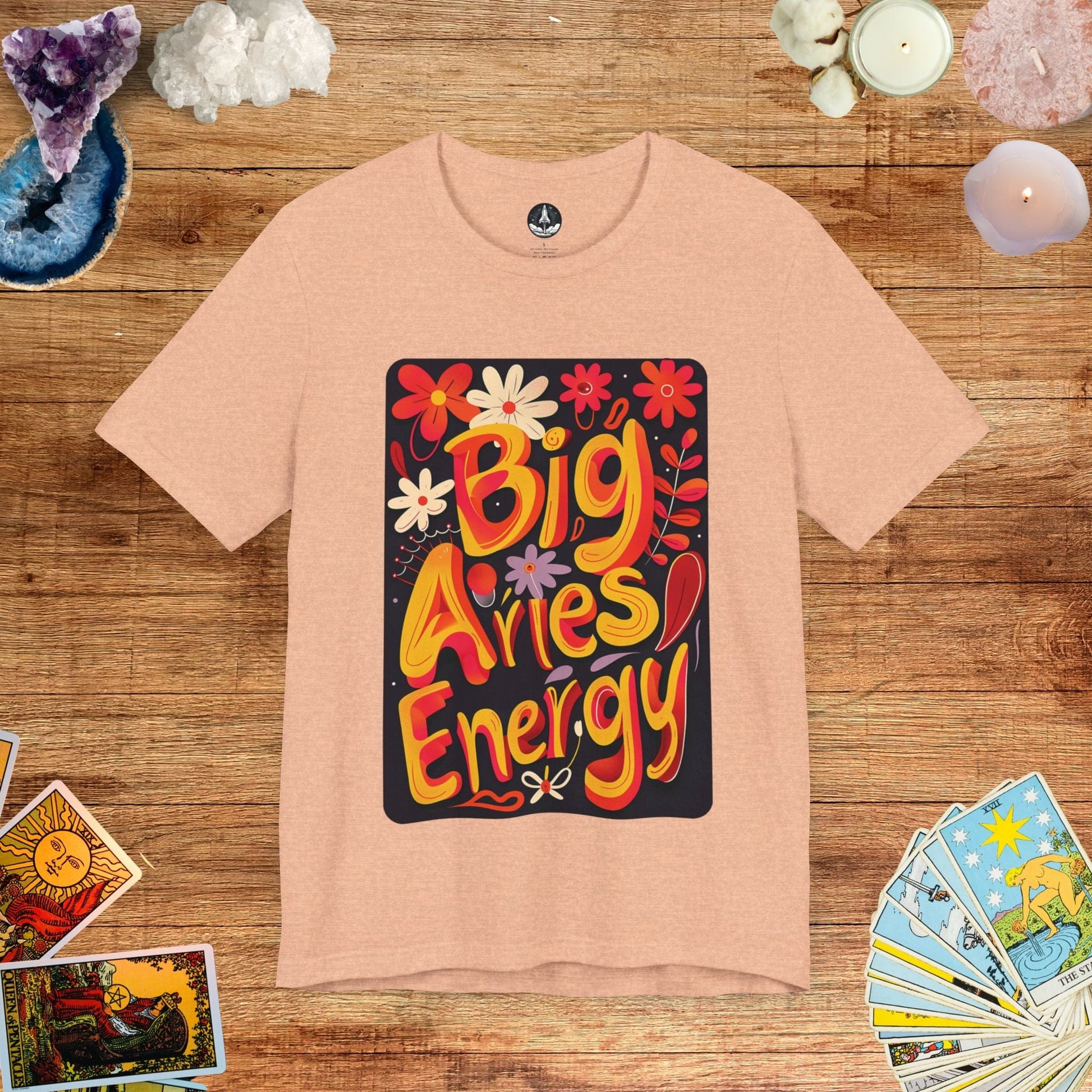 T-Shirt Heather Peach / S Big Aries Energy T-Shirt