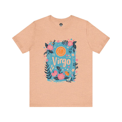 T-Shirt Heather Peach / S Botanic Maiden Virgo TShirt: Earthy Elegance