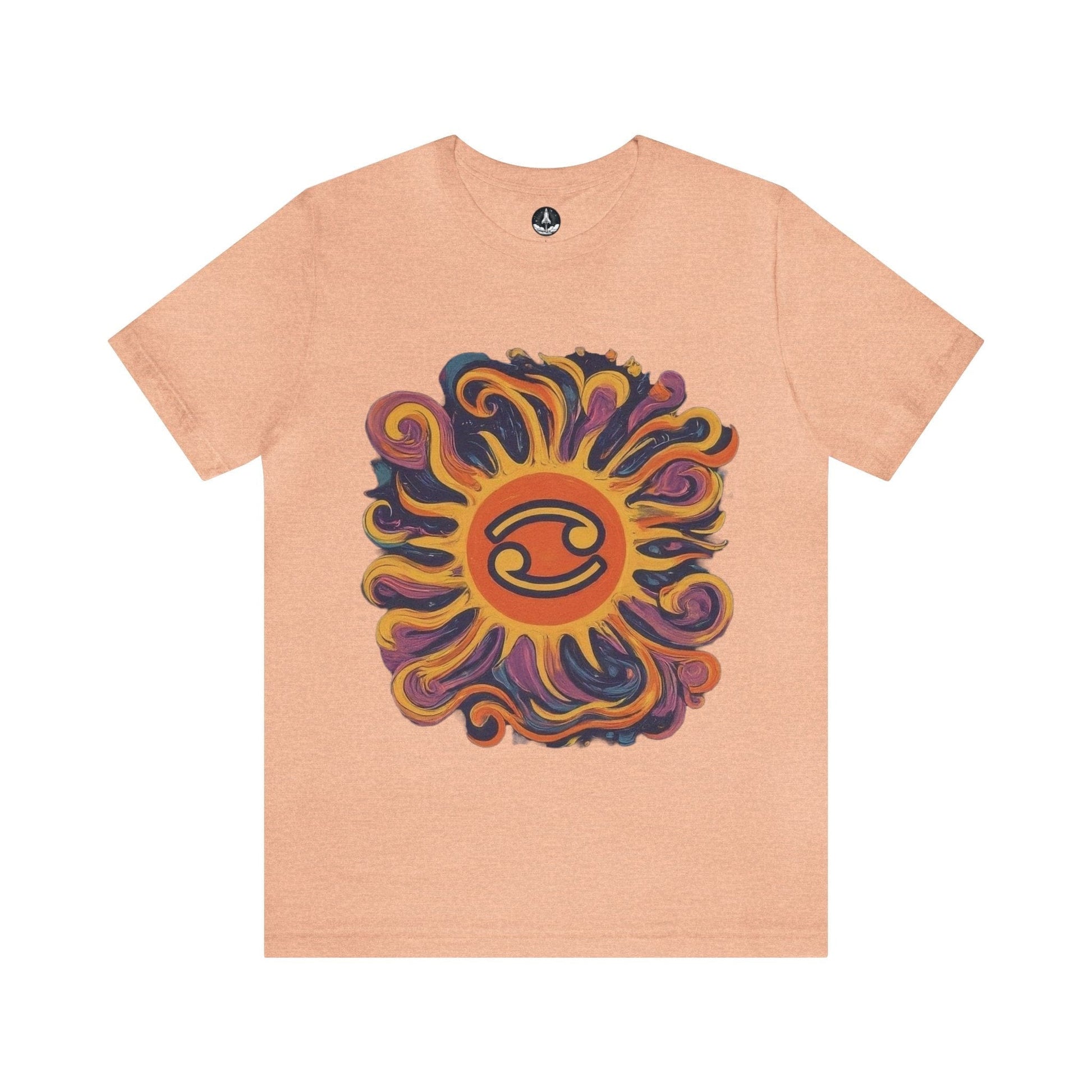 T-Shirt Heather Peach / S Cancer Cosmic Swirl T-Shirt: Embrace the Celestial Tide