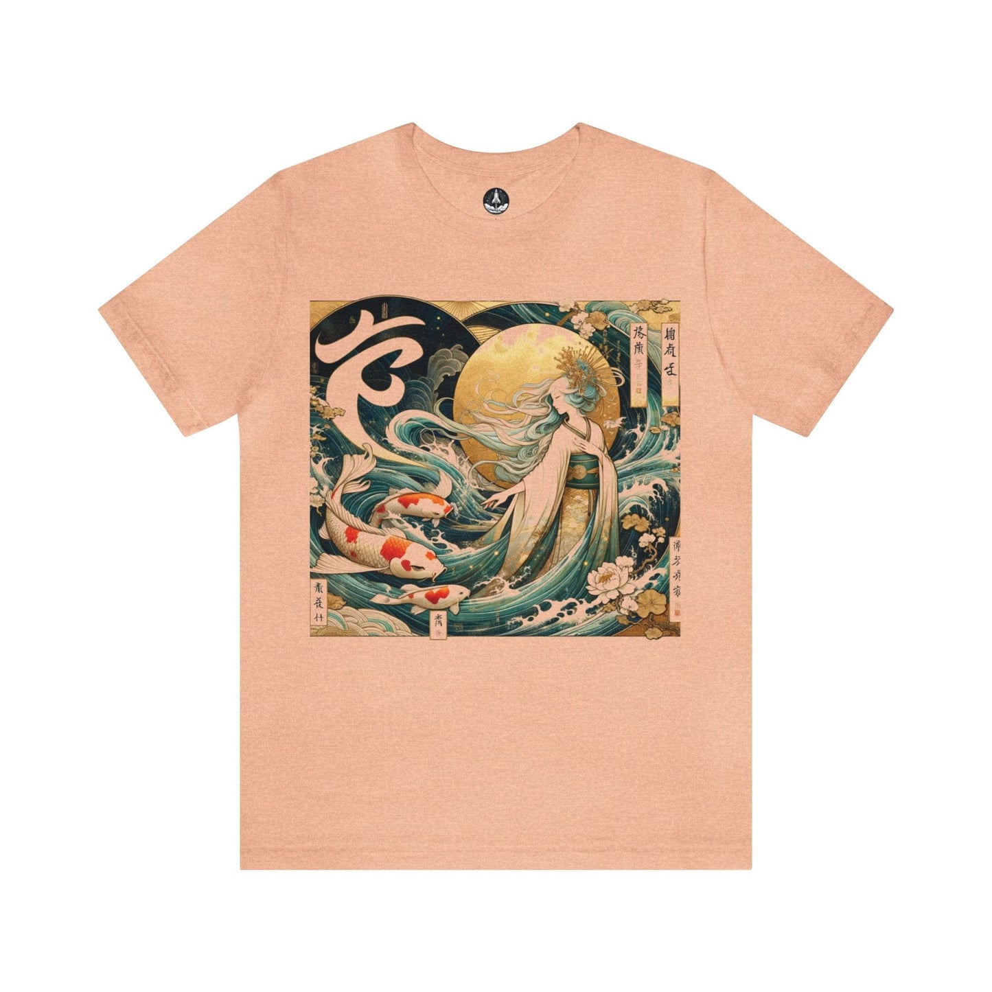 T-Shirt Heather Peach / S Celestial Maiden Koi: Nihonga Virgo T-Shirt