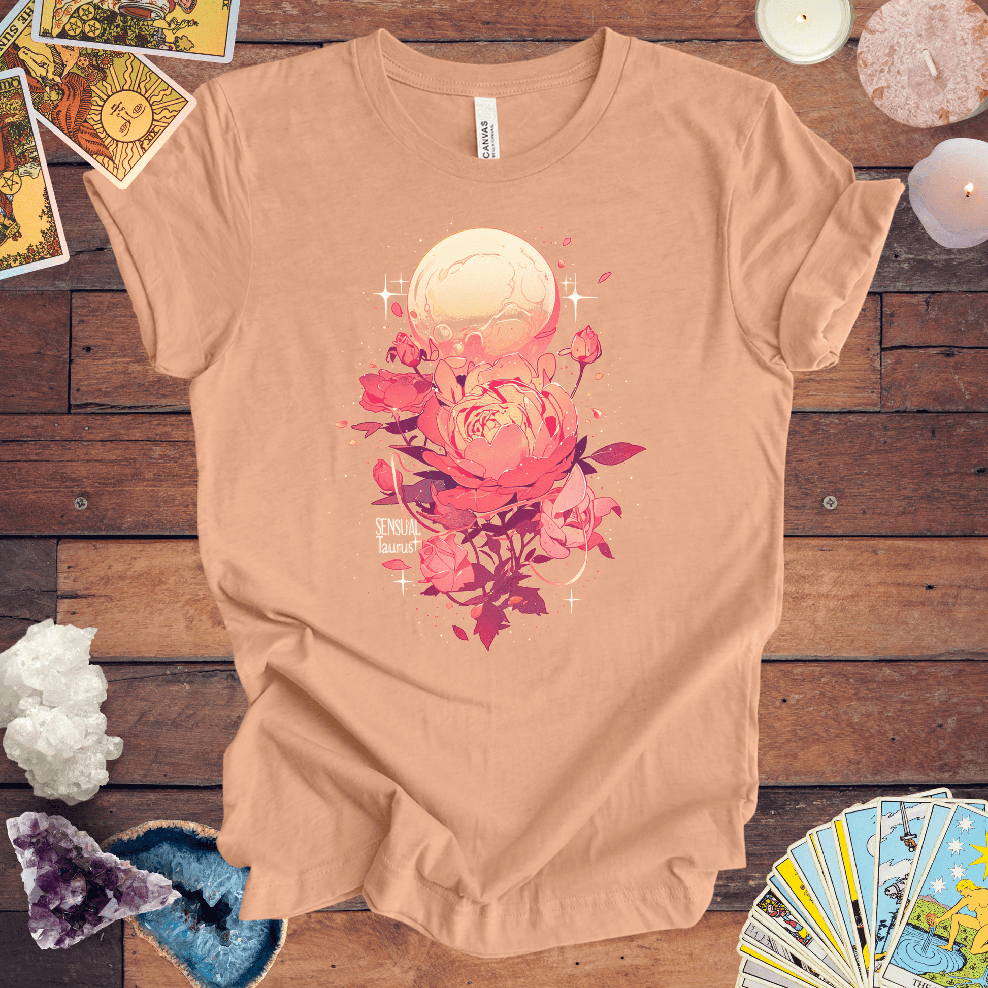 T-Shirt Heather Peach / S Celestial Sensuality: Venus in Taurus T-Shirt