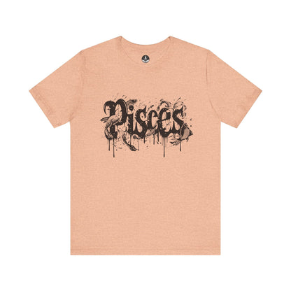 T-Shirt Heather Peach / S Deep Dive Pisces TShirt: Immerse in the Artistic Tide