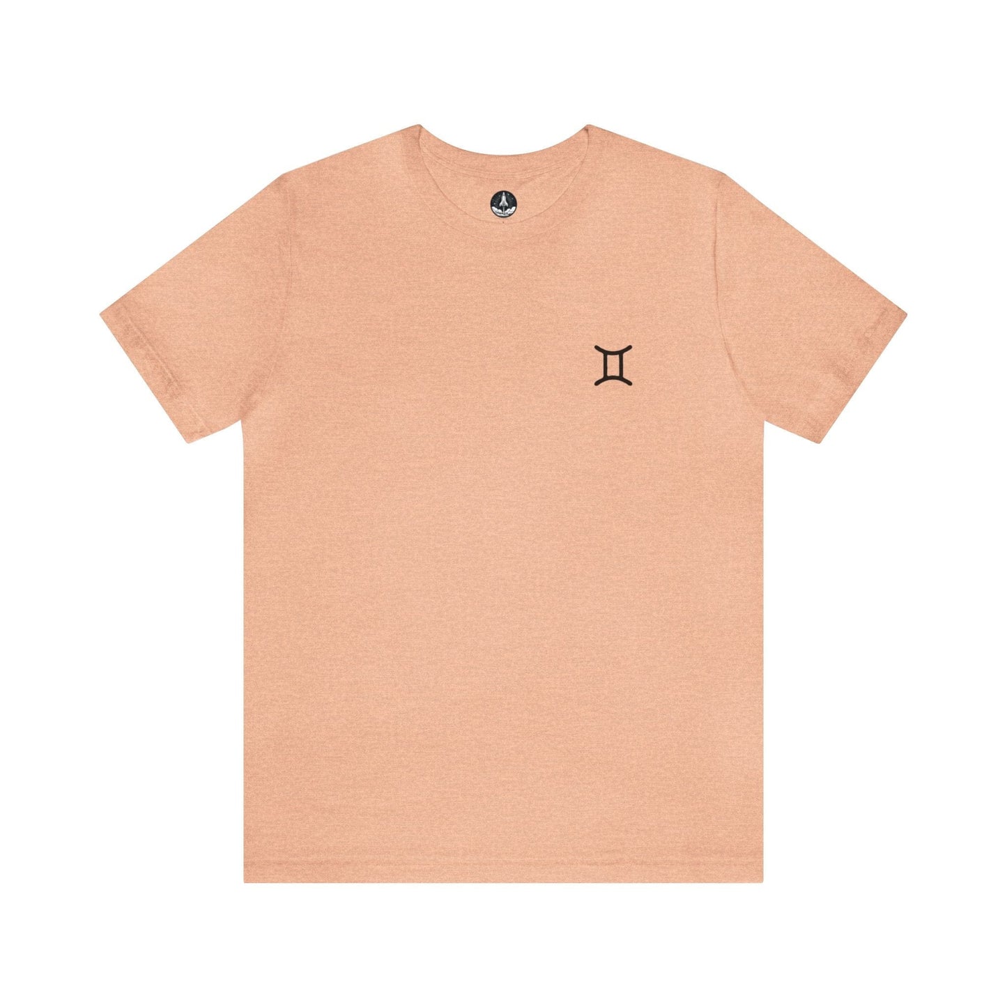 T-Shirt Heather Peach / S Gemini Twin Glyph T-Shirt: Dynamic Style for the Social Butterfly