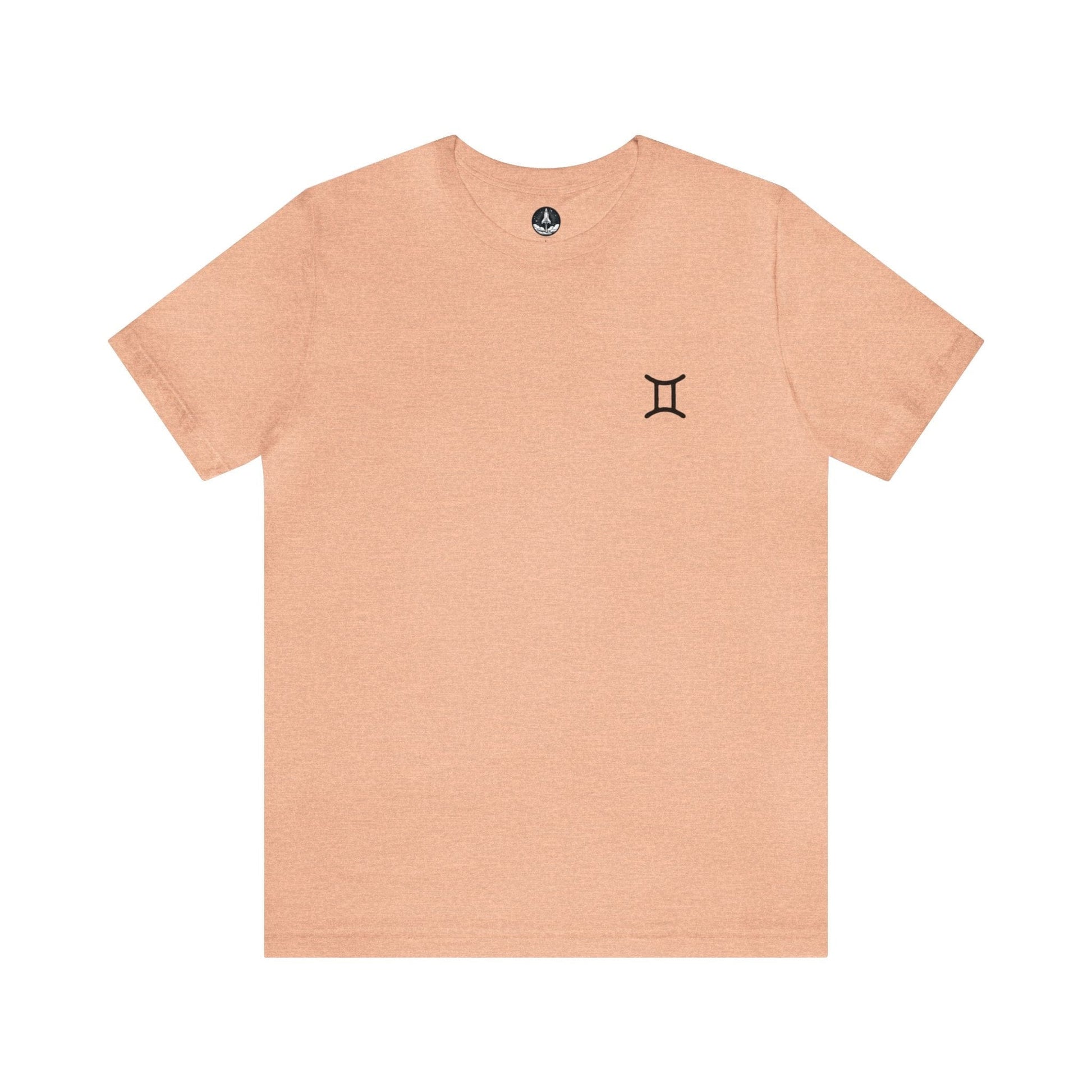 T-Shirt Heather Peach / S Gemini Twin Glyph T-Shirt: Dynamic Style for the Social Butterfly