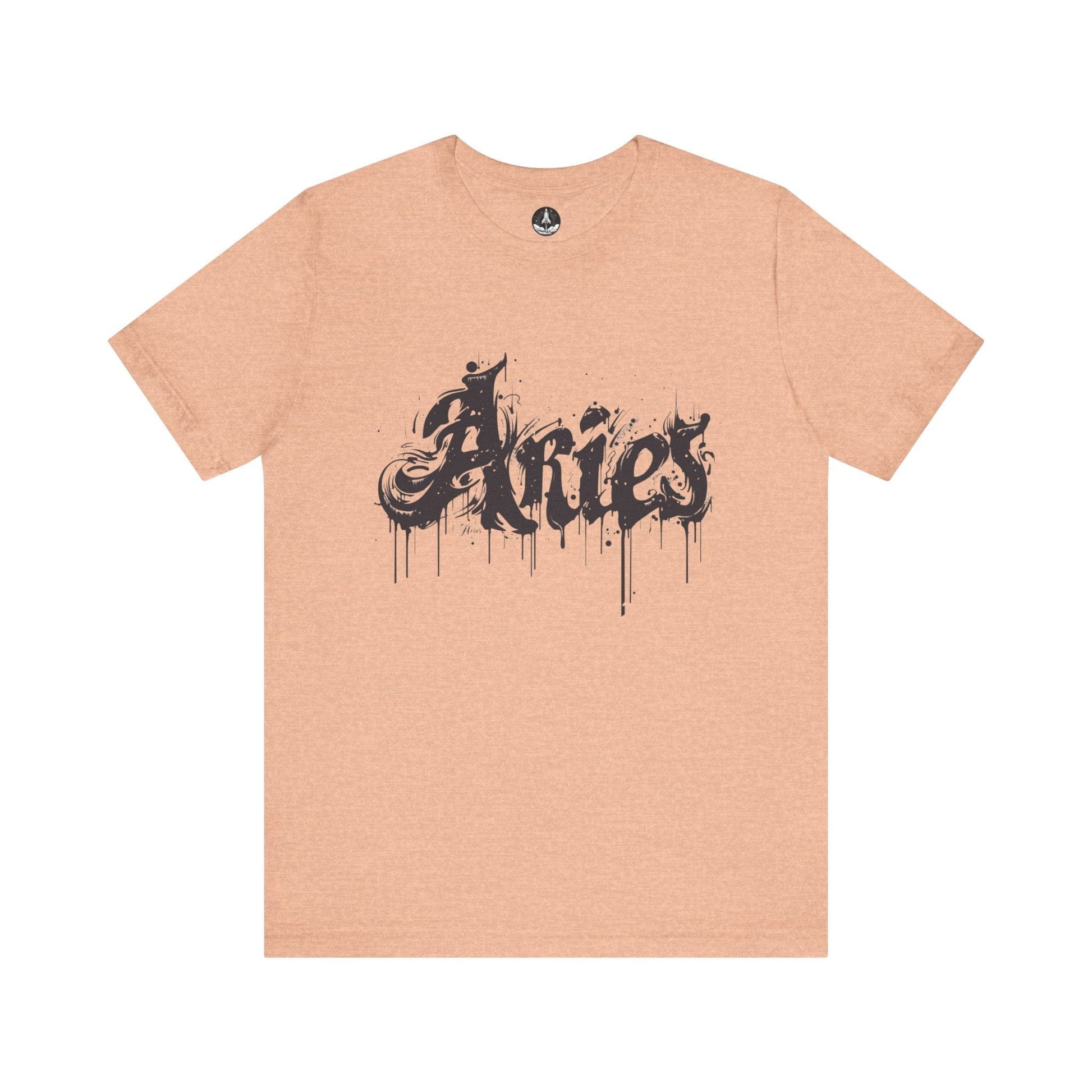 T-Shirt Heather Peach / S Ink-Dripped Aries Energy TShirt – Channel Your Inner Fire
