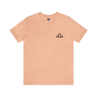 T-Shirt Heather Peach / S Libra Balanced Emblem T-Shirt: Elegant Harmony for the Peacemaker