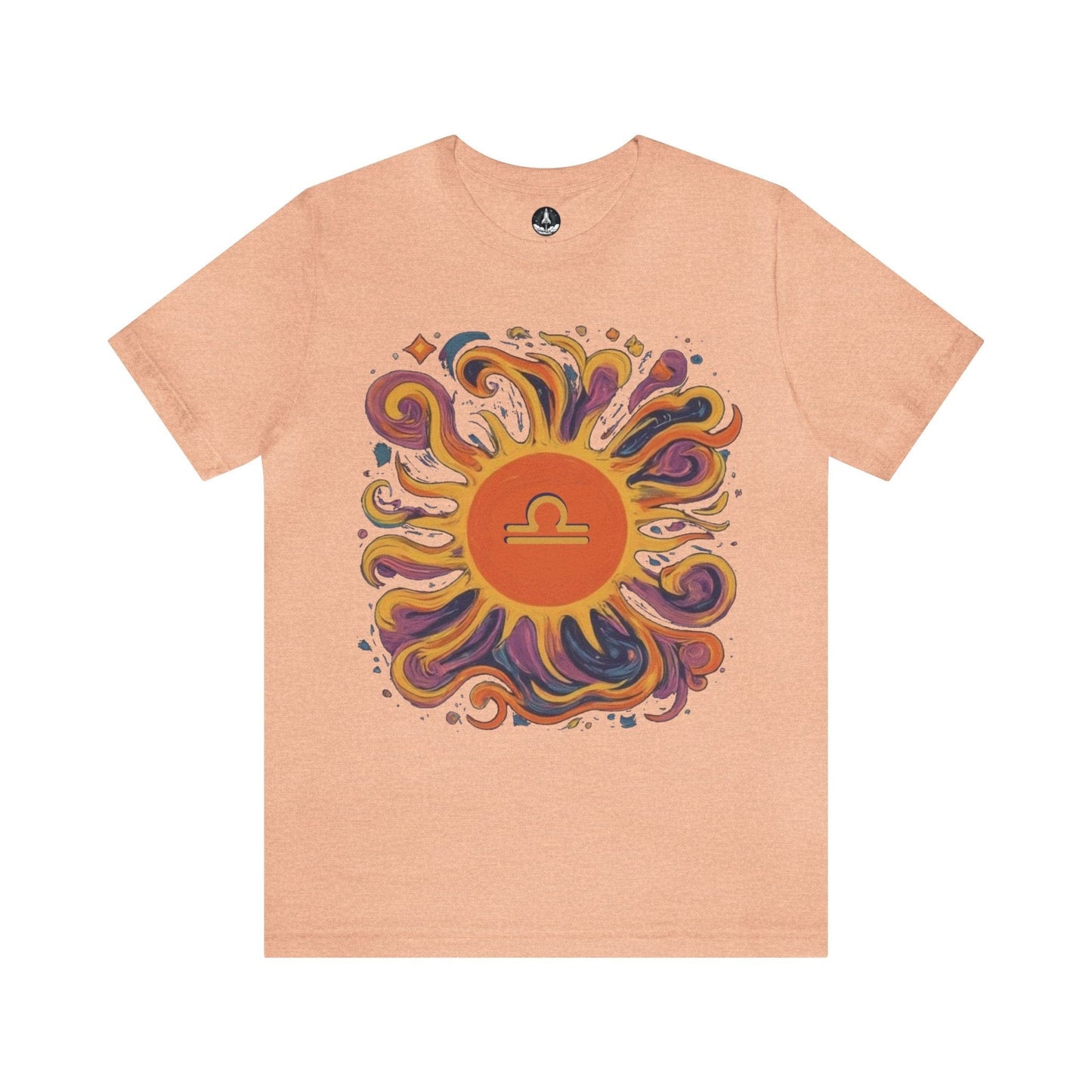 T-Shirt Heather Peach / S Libra Sun Harmony T-Shirt: Elegance in Equipoise