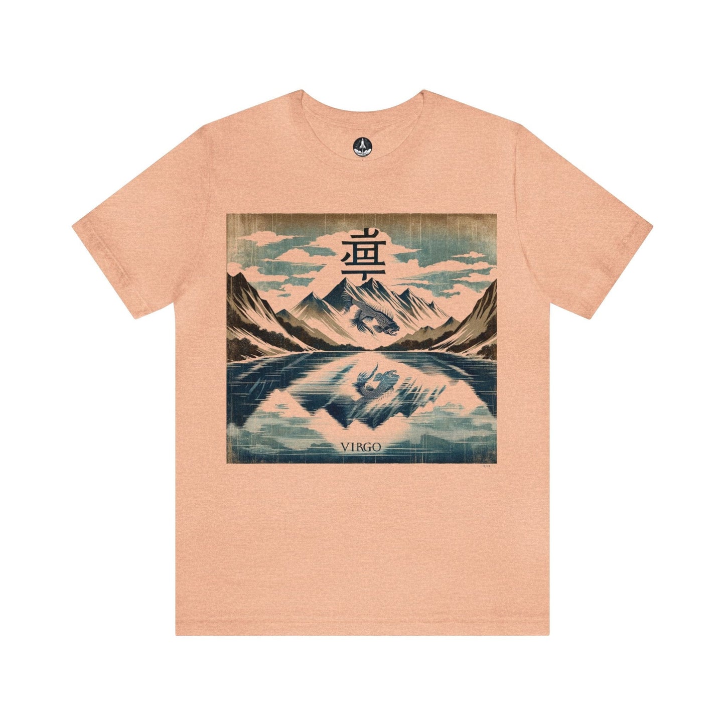 T-Shirt Heather Peach / S Mountaintop Reflection: Virgo Gyotaku T-Shirt