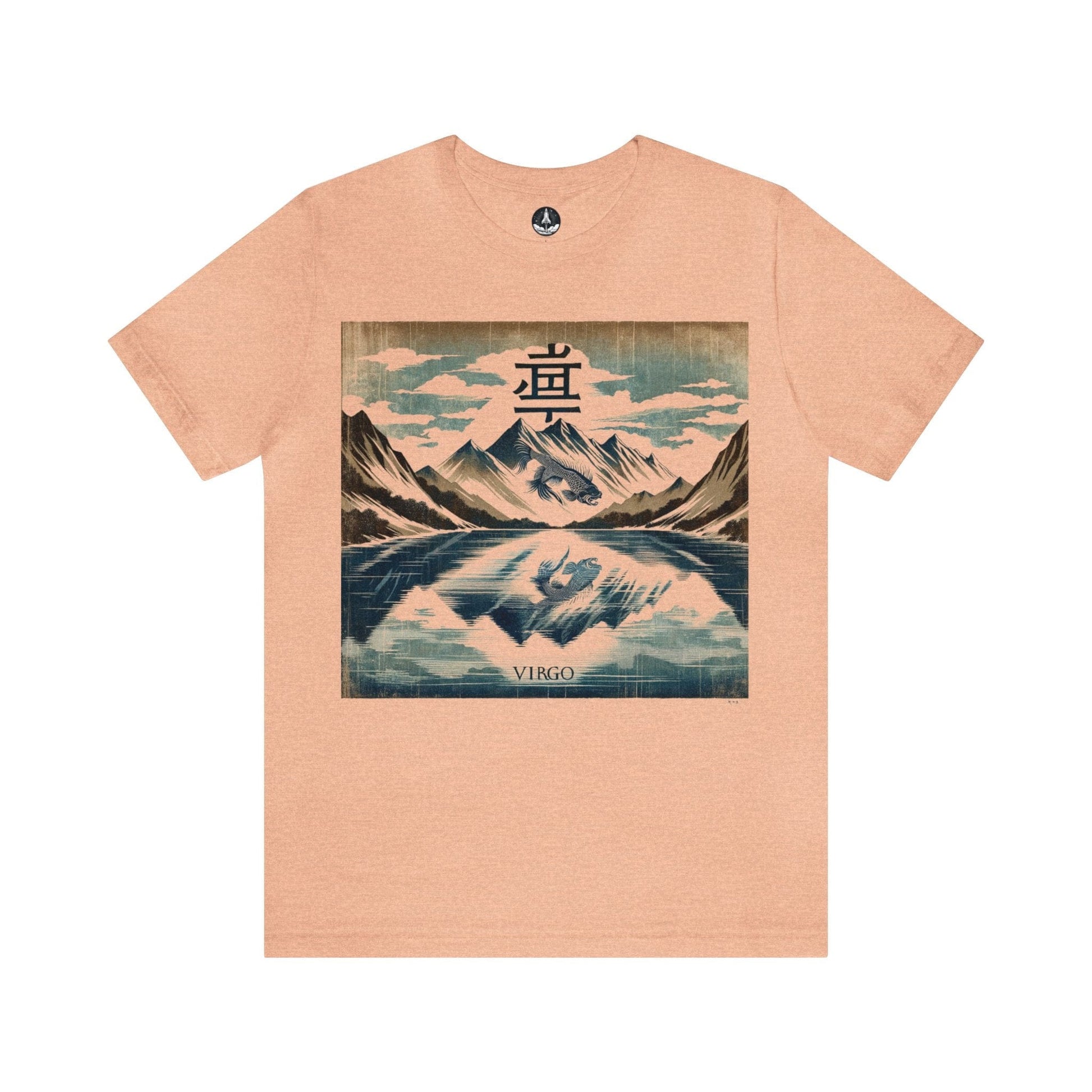 T-Shirt Heather Peach / S Mountaintop Reflection: Virgo Gyotaku T-Shirt