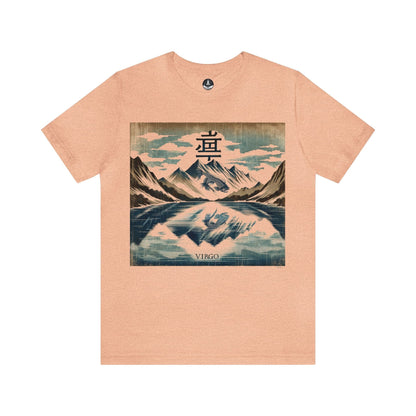 T-Shirt Heather Peach / S Mountaintop Reflection: Virgo Gyotaku T-Shirt