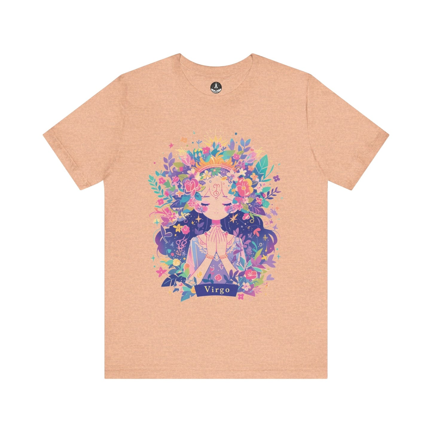 T-Shirt Heather Peach / S Neon Blossom Virgo TShirt: Luminous Purity