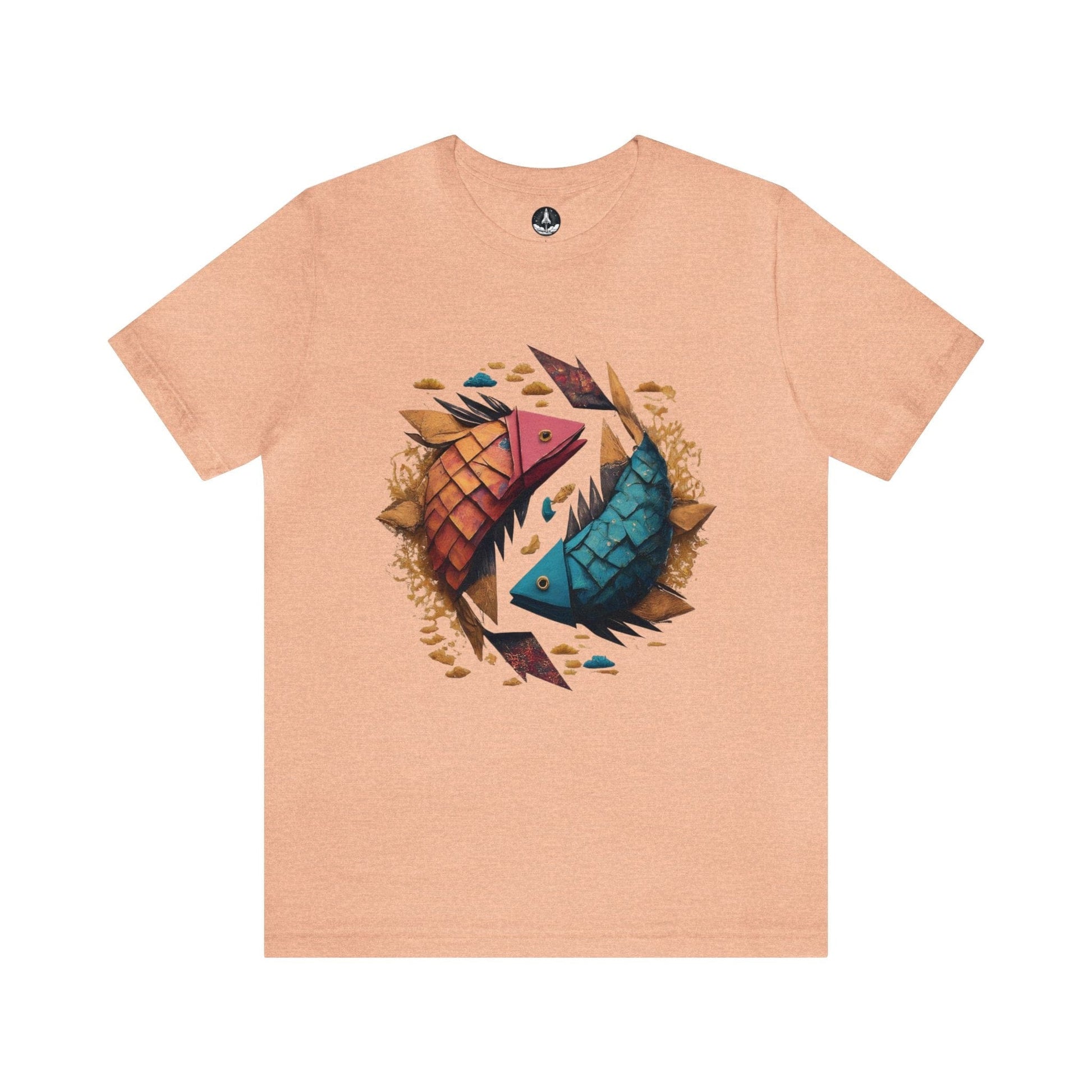 T-Shirt Heather Peach / S Papercraft Pisces T-Shirt