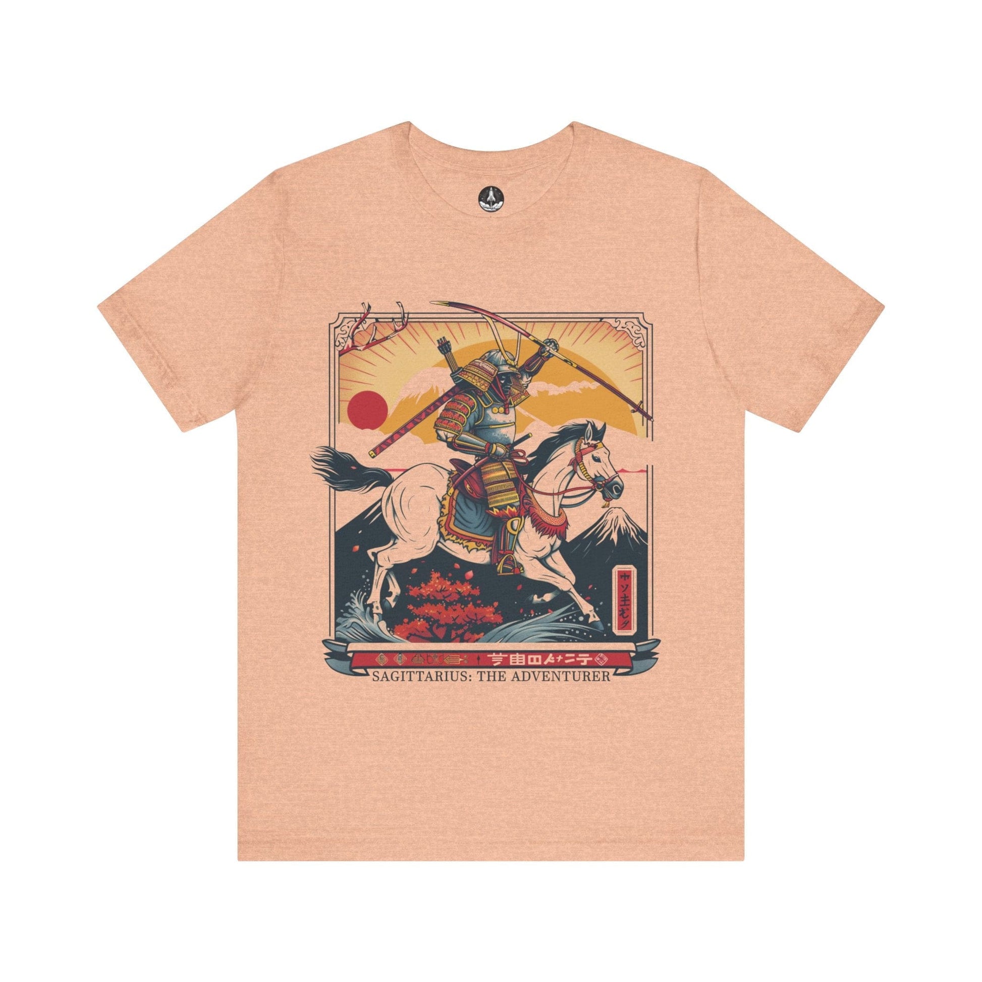 T-Shirt Heather Peach / S Samurai Archer Sagittarius TShirt: Valor in the Journey