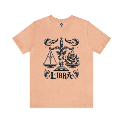 T-Shirt Heather Peach / S Scales & Roses Libra T-Shirt