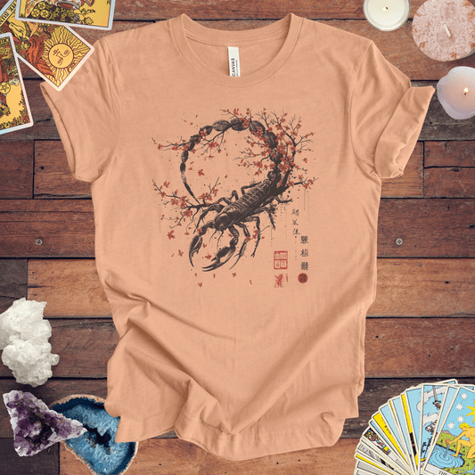 T-Shirt Heather Peach / S Scorpio Intensity TShirt: Embrace the Zodiac's Passionate Spirit