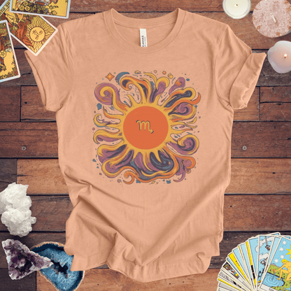 T-Shirt Heather Peach / S Scorpio Sun Sign T-Shirt: Unveil Your Inner Force