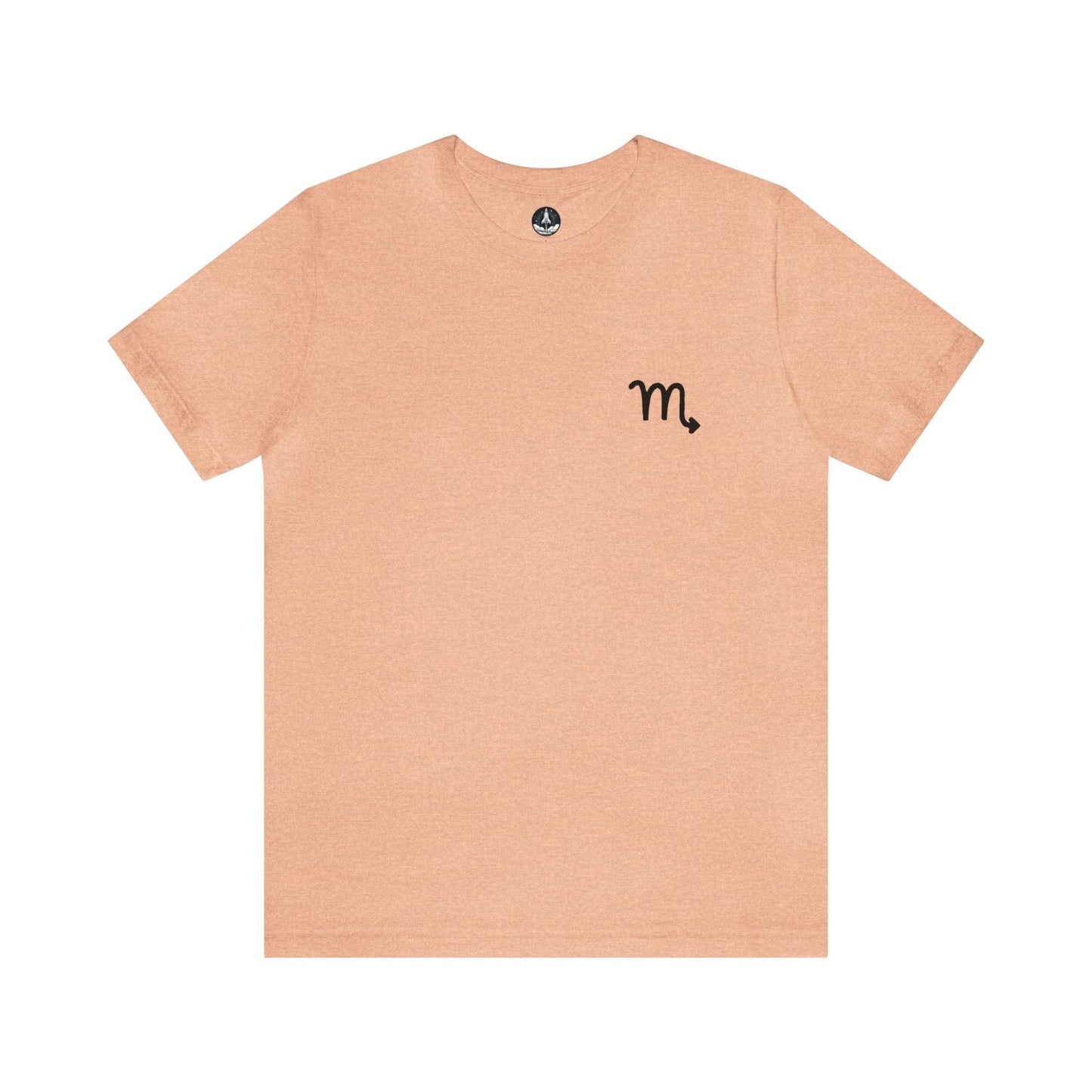 T-Shirt Heather Peach / S Scorpio Zodiac Cipher T-Shirt: Unveil Your Mystery with Elegant Minimalism
