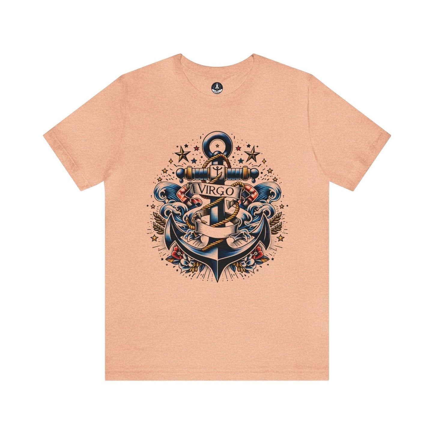 T-Shirt Heather Peach / S Steadfast Seas: Nautical Virgo T-Shirt