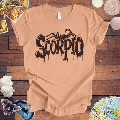 T-Shirt Heather Peach / S Sting of Mystery Scorpio TShirt: Intensity Unleashed