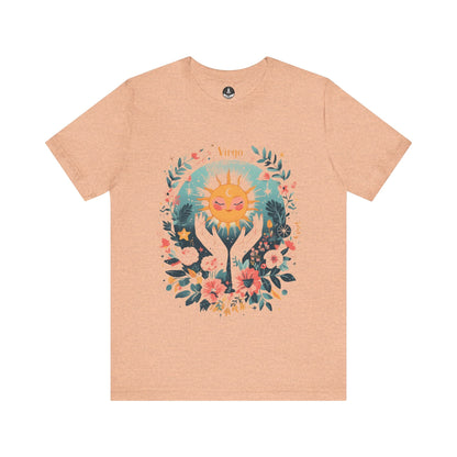 T-Shirt Heather Peach / S Sunlit Maiden Virgo TShirt: Blossoming with Detail