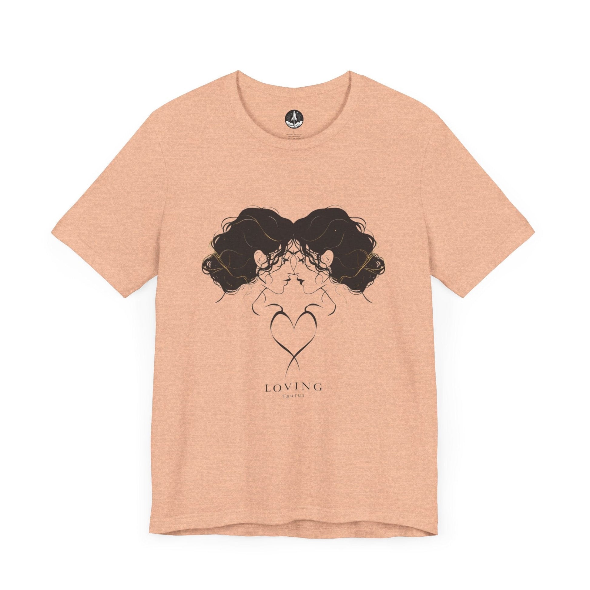 T-Shirt Heather Peach / S Taurus Affection: The Loving Heart T-Shirt