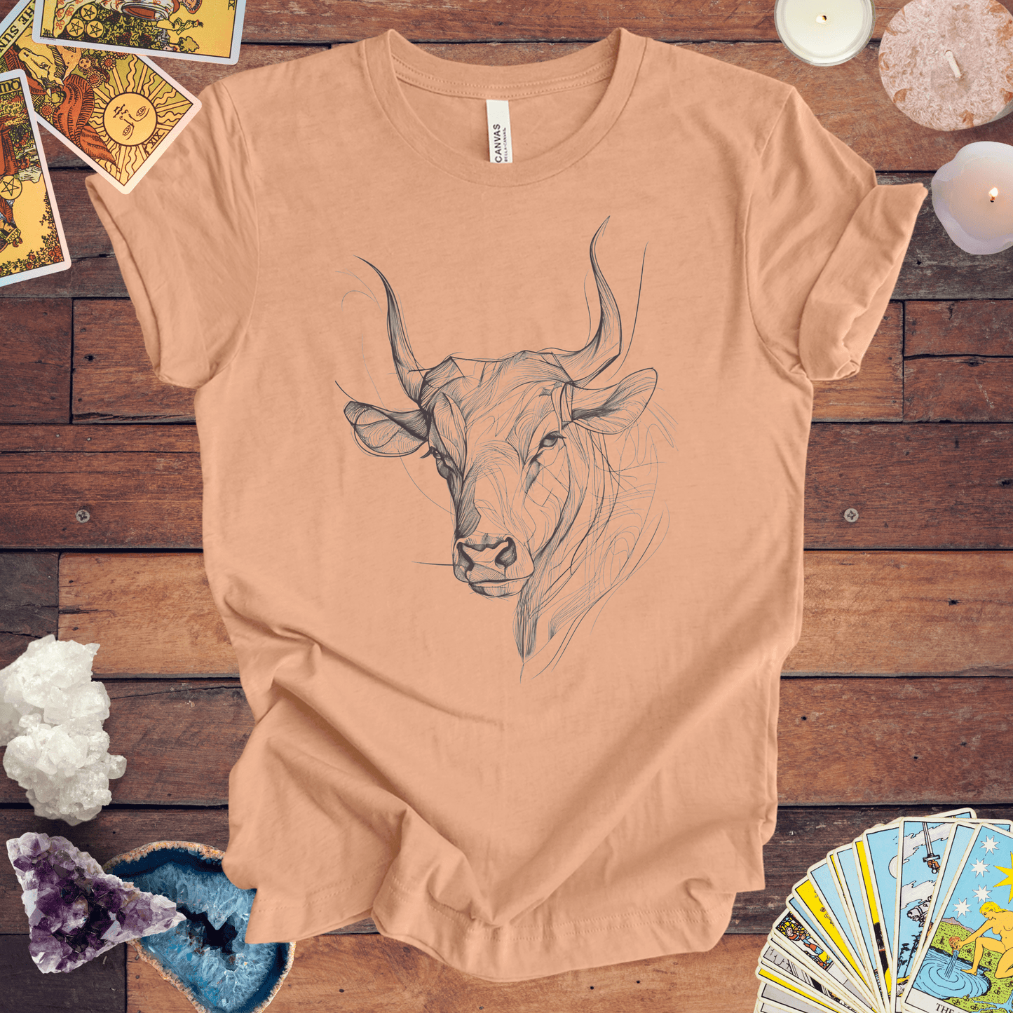 T-Shirt Heather Peach / S Taurus Essence: Zodiac T-Shirt