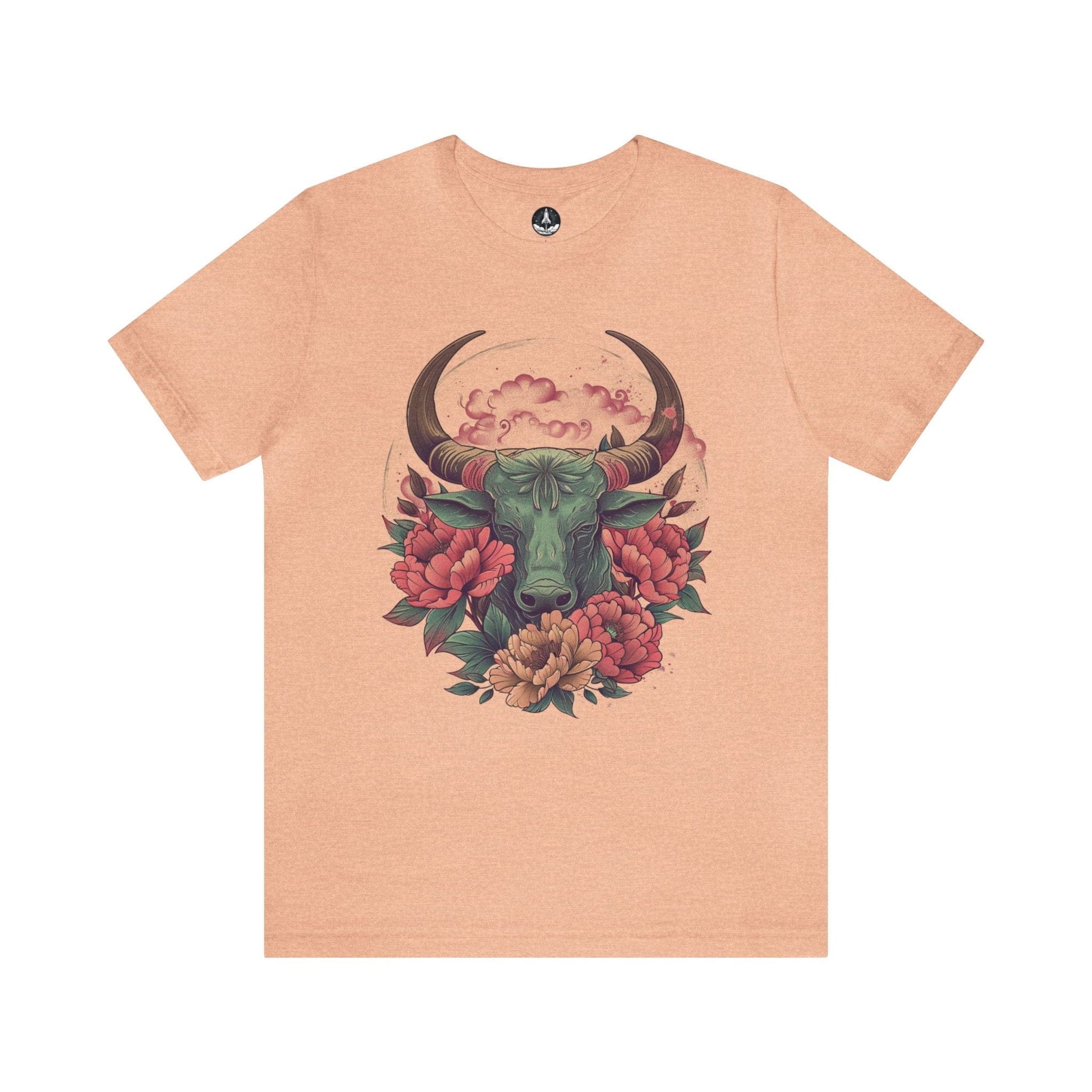 T-Shirt Heather Peach / S Taurus Floral Majesty T-Shirt