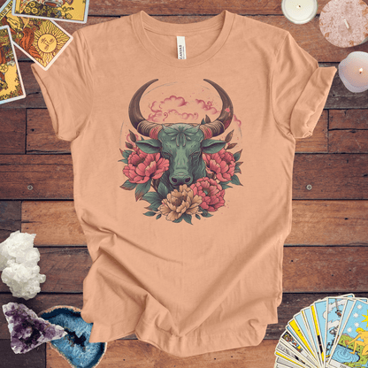 T-Shirt Heather Peach / S Taurus Floral Majesty T-Shirt