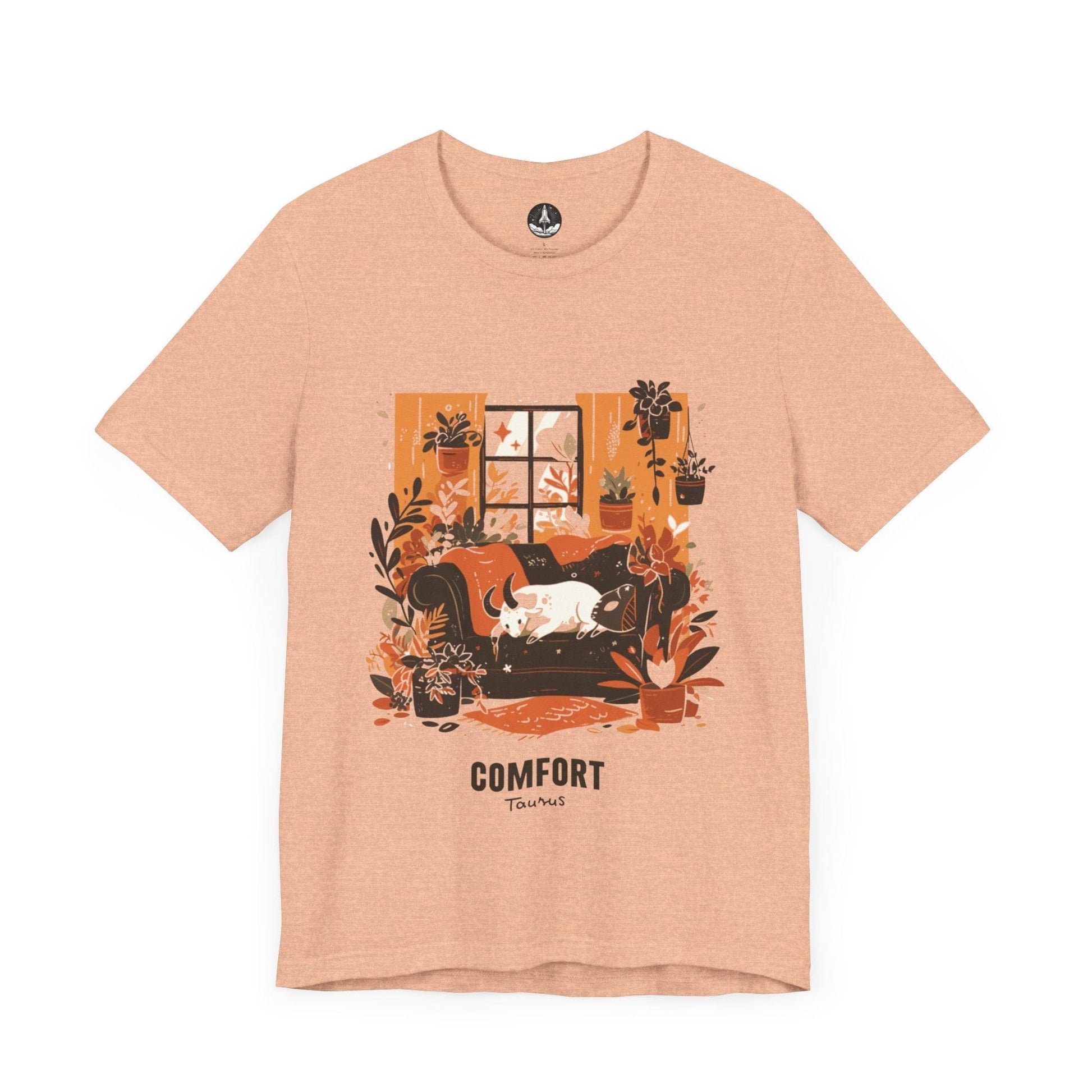 T-Shirt Heather Peach / S Taurus Zodiac Comfort: Astro Seeker T-Shirt