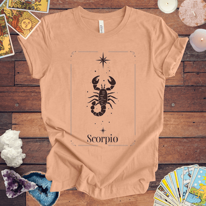 T-Shirt Heather Peach / S The Intense Stinger: Scorpio Tarot Card T-Shirt