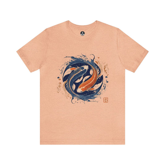 T-Shirt Heather Peach / S Traditional Koi Pisces T-Shirt