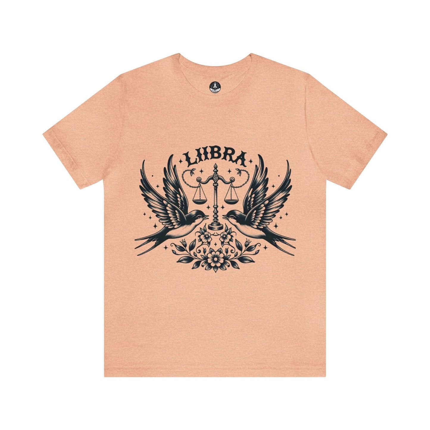 T-Shirt Heather Peach / S Twin Swallows: Libra T-Shirt