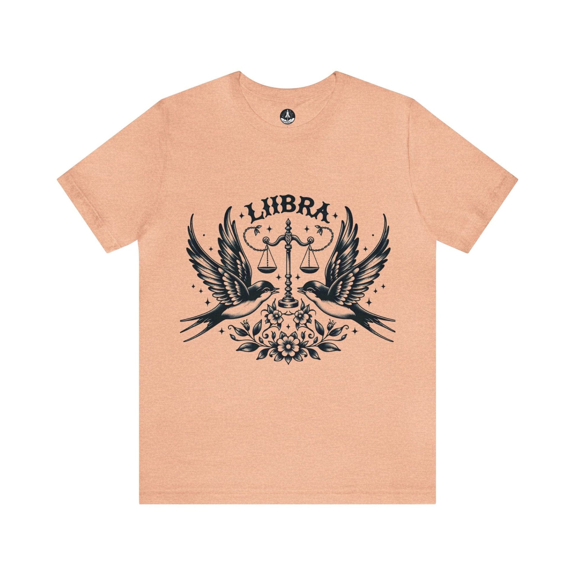 T-Shirt Heather Peach / S Twin Swallows: Libra T-Shirt