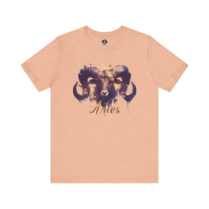 T-Shirt Heather Peach / S Vivid Aries Spirit TShirt - Wear the Zodiac Artistry
