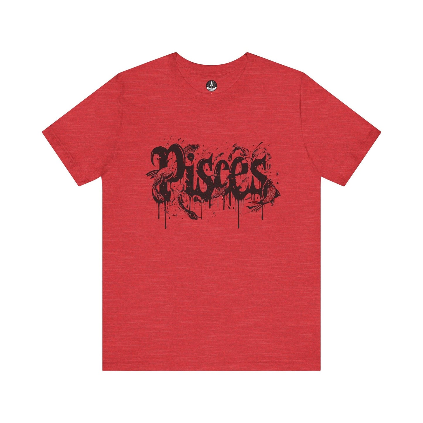 T-Shirt Heather Red / S Deep Dive Pisces TShirt: Immerse in the Artistic Tide