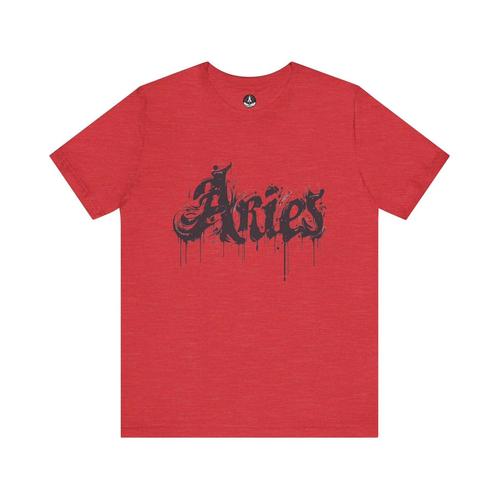 T-Shirt Heather Red / S Ink-Dripped Aries Energy TShirt – Channel Your Inner Fire